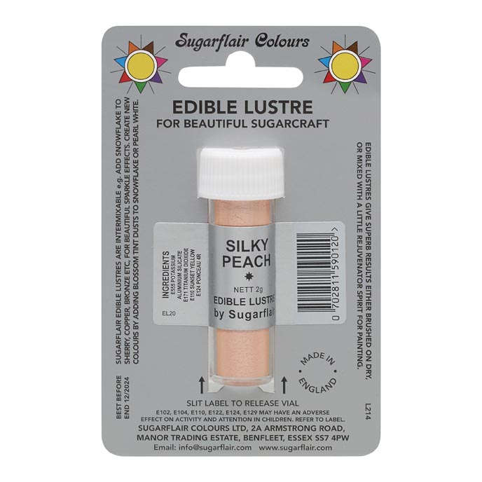 SugarFlair Edible Silky Peach Lustre Powder Food Colour Icing Cake Decoration