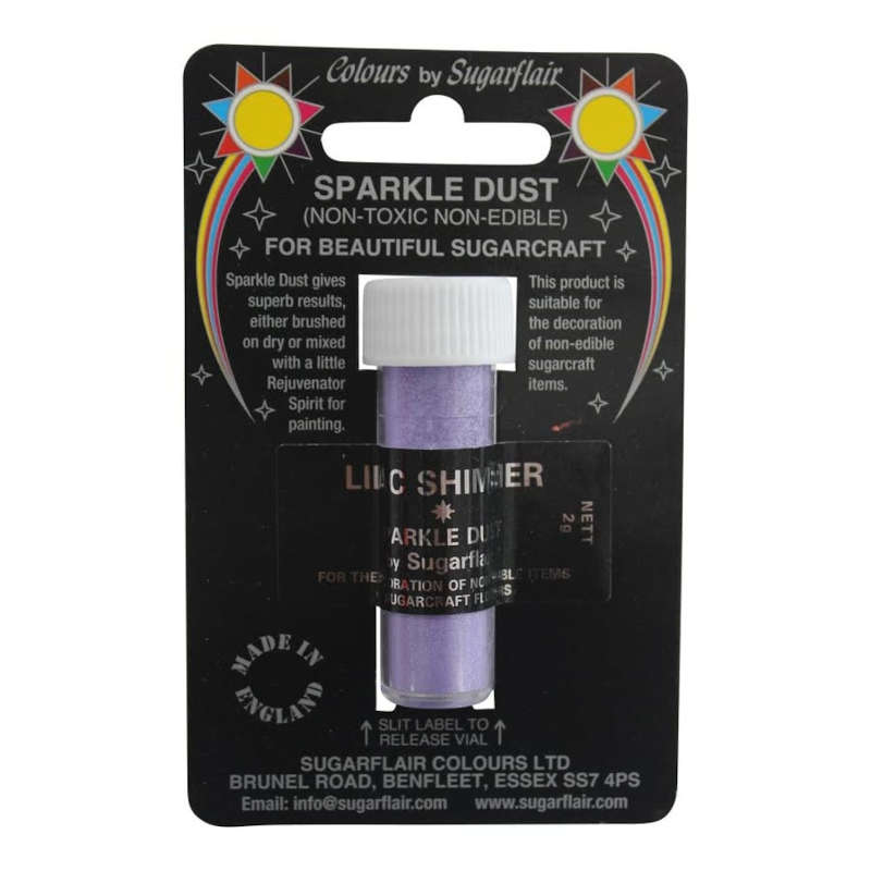 Sugarflair Lilac Shimmer Sparkle Dust NonToxic NonEdible Cake Glitter Sugarcraft