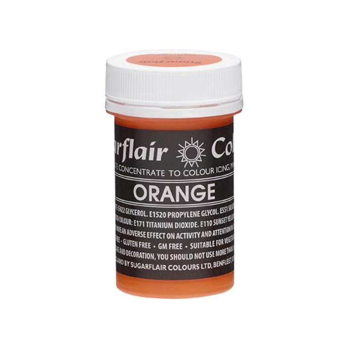 Sugarflair ORANGE Pastel Paste Gel Edible Concentrated Food Icing Colouring 25G