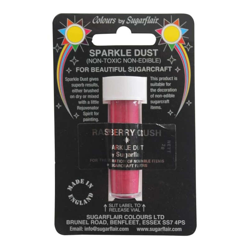 Sugarflair Raspberry Crush Sparkle Dust Non Toxic Non Edible Cake Sugarcraft