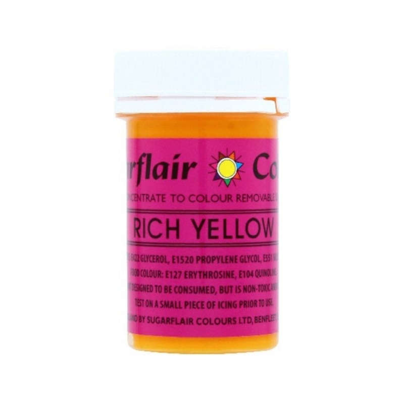 Sugarflair Craft Paste Colours Vibrant Non Toxic Non Edible - Rich Yellow 25g