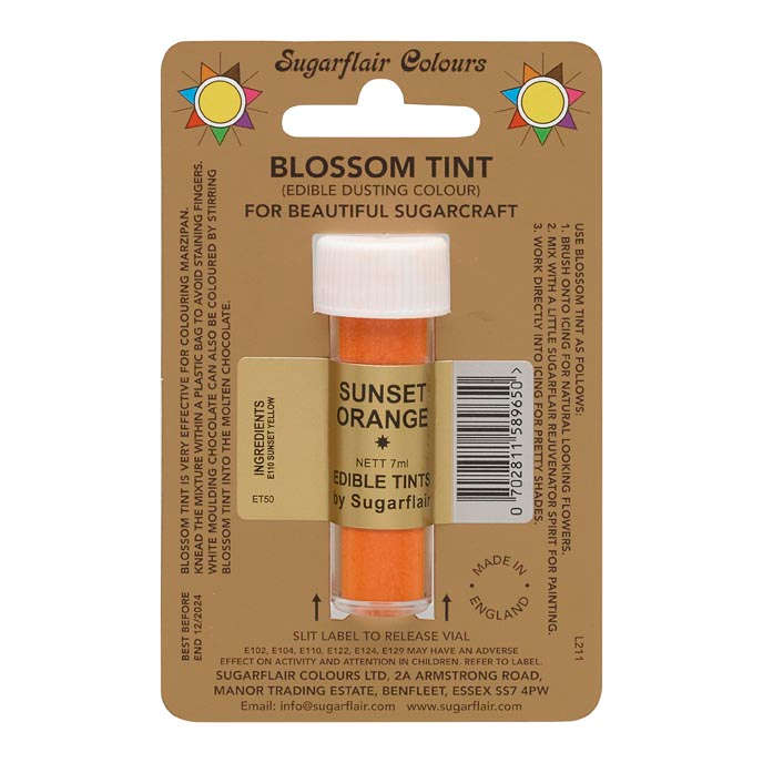 Sugarflair SUNSET ORANGE Blossom Tint Edible Food Colouring Colour Dust Powder