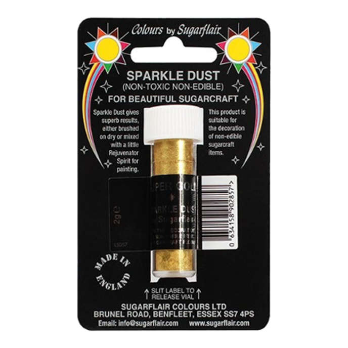 Sugarflair Super Gold Sparkle Dust Non Toxic Non Edible Sugarcraft Glitter