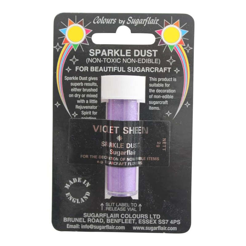 Sugarflair Violet Sheen Sparkle Dust NonToxic Non Edible Cake Glitter Sugarcraft