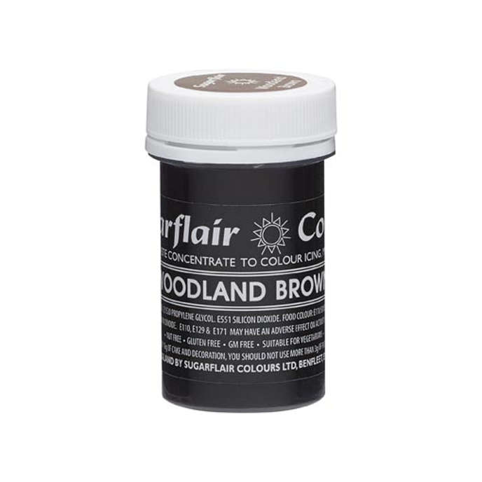 WOODLAND BROWN Sugarflair Pastel Paste Edible Concentrated Food Icing Colouring