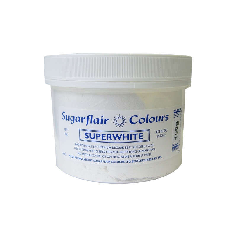 Sugarflair Edible Superwhite Whitening Food Colouring Colour Powder 150g