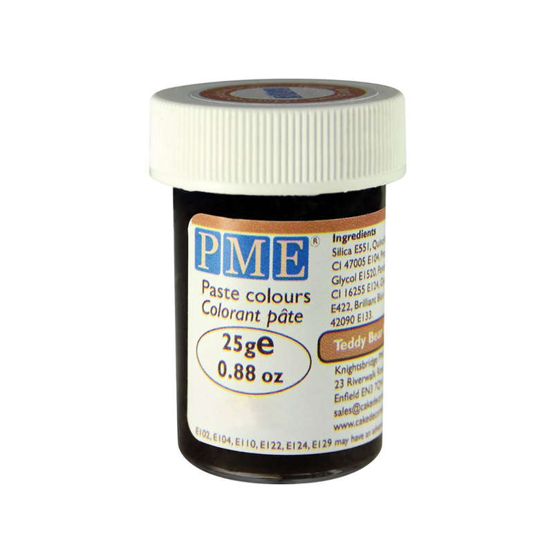 PME 25g TEDDY BEAR BROWN Food Fondant Icing Colouring Paste Gel Cake Sugarcraft