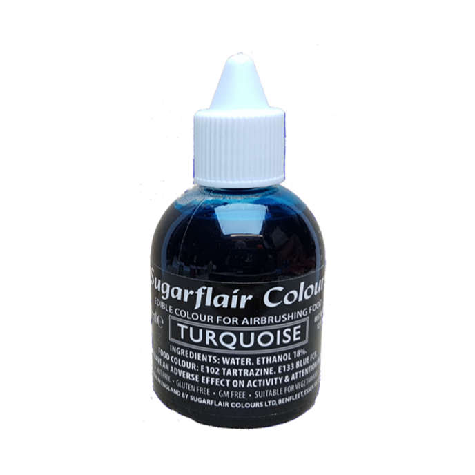 Sugarflair Airbrush Edible Liquid Colouring for Airbrushing - Turquoise 60ml