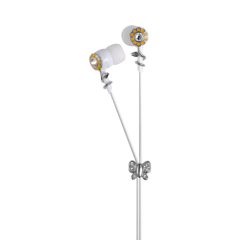 Viewquest Intelligent Jewellery In Ear Earphones Head Phones - Yellow Flowers