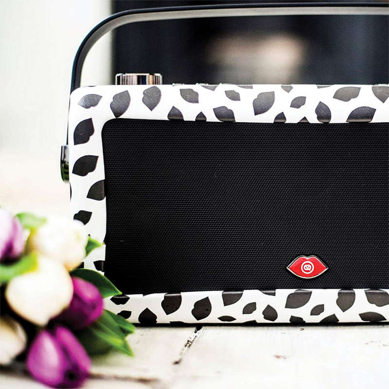 VQ Hepburn MKII Portable DAB+ FM Radio Bluetooth Speaker Lulu Guinness Black Lip
