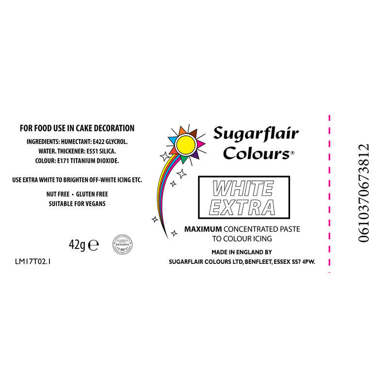 Sugarflair Maximum Concentrated Paste Edible Food Colouring 42g - Extra White
