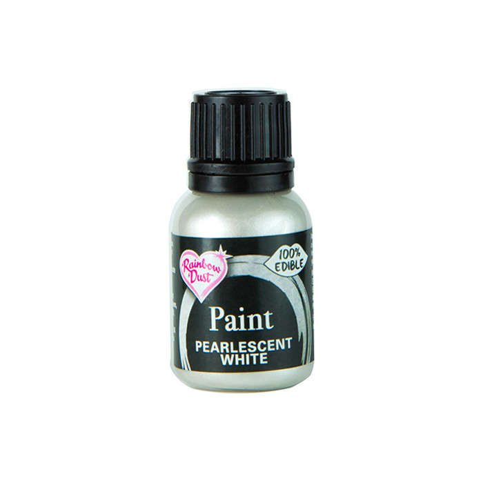 Rainbow Dust Edible Food Paint METALLIC PEARLESCENT WHITE For Cake Decorating