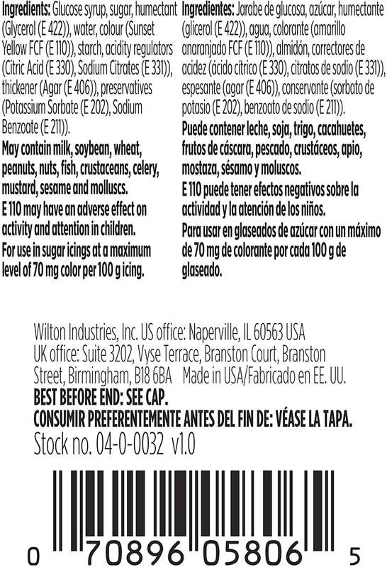 Wilton Icing Colour Edible Concentrated Cake Cupcake Food Colouring Gel - Orange