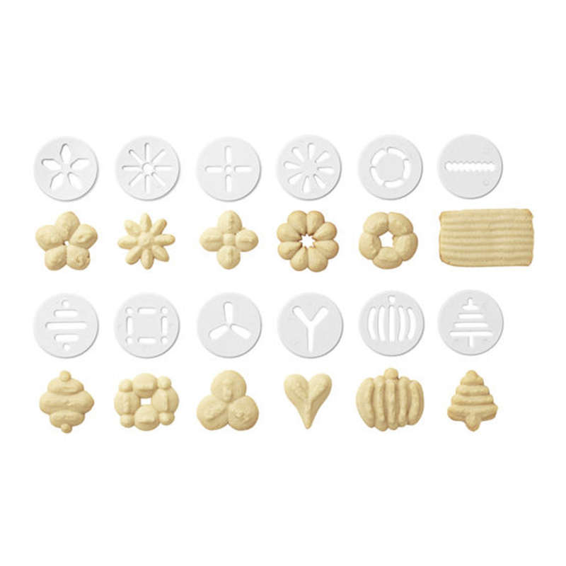 Wilton Simple Success Spritz Cookie Press Easy Biscuit Maker with 12 Disc Design