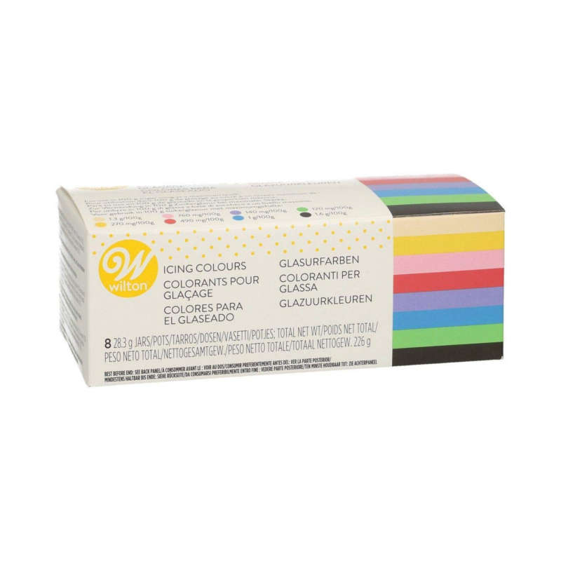 Wilton Icing Colour Edible Concentrated Food Colouring Gel 8 Colour Icing Set (BEST BEFORE)