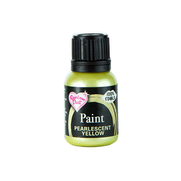Rainbow Dust Edible Food Paint METALLIC PEARLESCENT YELLOW For Cake Decorating