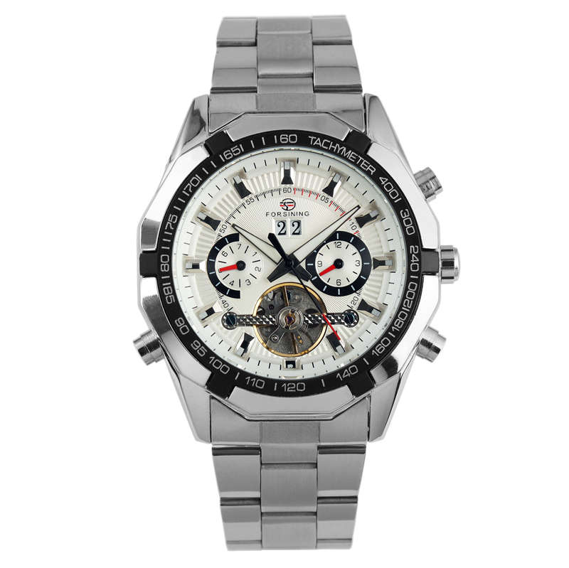 NEW 2014 ESS MENS WATCH AUTOMATIC CHRONOGRAPH STAINLESS STEEL BRACELET ESS WM304 INCL. GIFTBOX