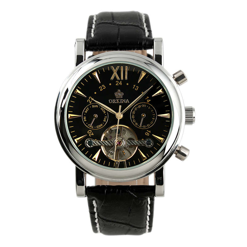 NEW 2014 ESS MENS WATCH AUTOMATIC CHRONOGRAPH LEATHER BRACELET ESS WM306 INCL. GIFTBOX