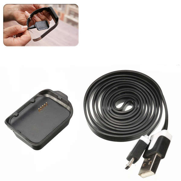 Black Charging Cable Charger Adapter Base for Samsung Galaxy Gear2 R380 Smartwa