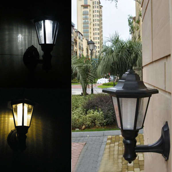 Solar Powered Outdoor LED Lamp Garden Pathway Wall Landscape Light