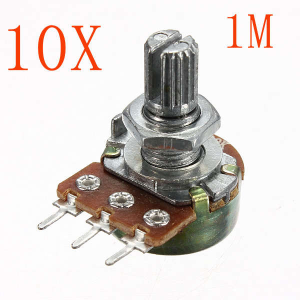 10Pcs 200V 0.2W 1M Ohm Potentiometers Single Linear