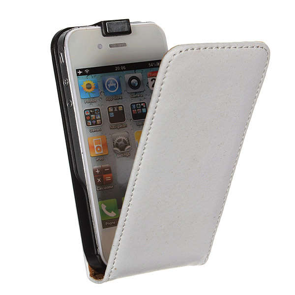 Magnetic PU Leather Vertical Flip Case Cover For iPhone 4 4S