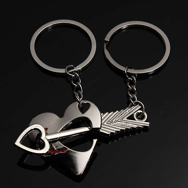 Couple Keychain Ring Keyring Key Lover Gift Heart Key