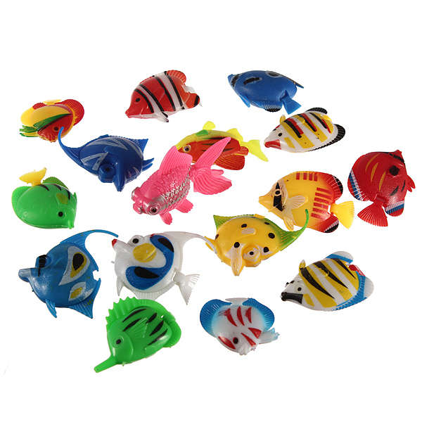 10pcs Plastic Colorful Imitated Fish Aquarium Fish Tank Decoration