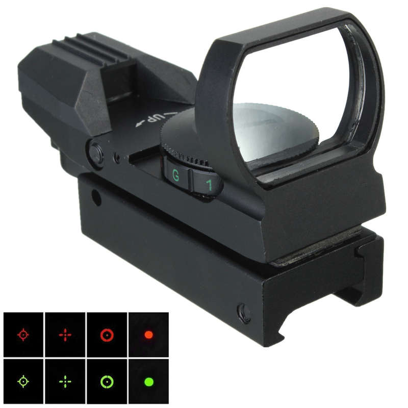 Holographic Reflex Red Green Dot 4 Type Reticle Sight Scope 20mm Rails Mount