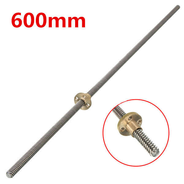 600mm Lead Screw 8mm Thread Lead Screw 2mm Pitch Lead Screw with Brass Nut