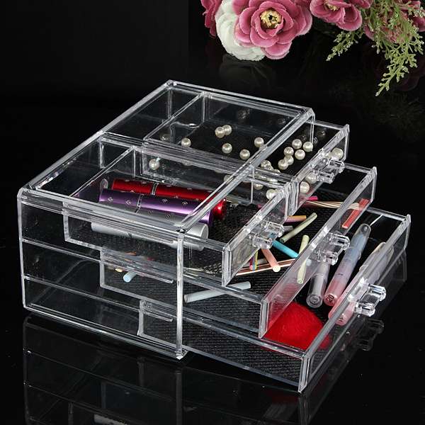 Acrylic Clear Cosmetic Container Makeup Storage Organizer