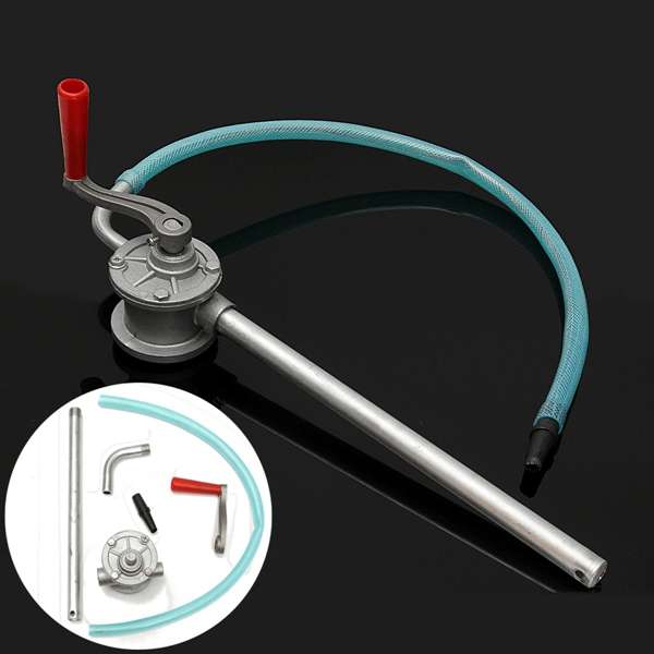 Aluminium Oil Fuel Hose Oil-well Pump Hand Rotary Crank Curved Spout For Car Mo