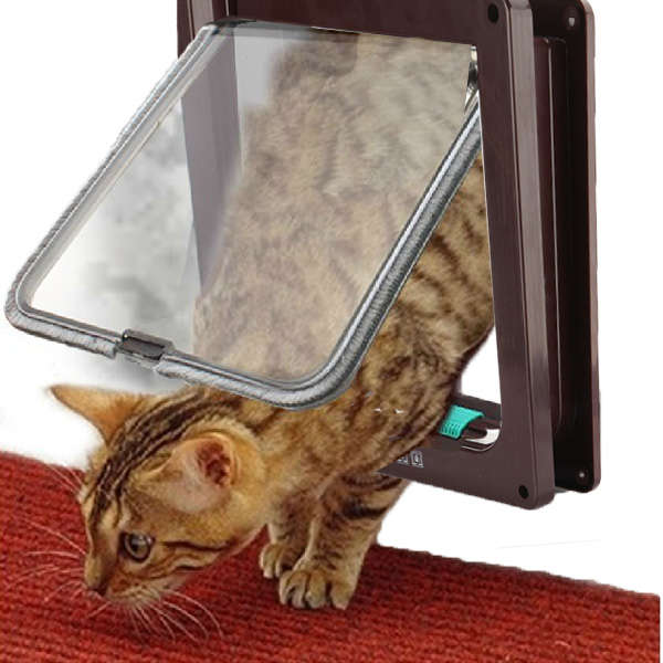 4 Way Safe Flap Suitable Locking Pet Door for Cat Small Dog