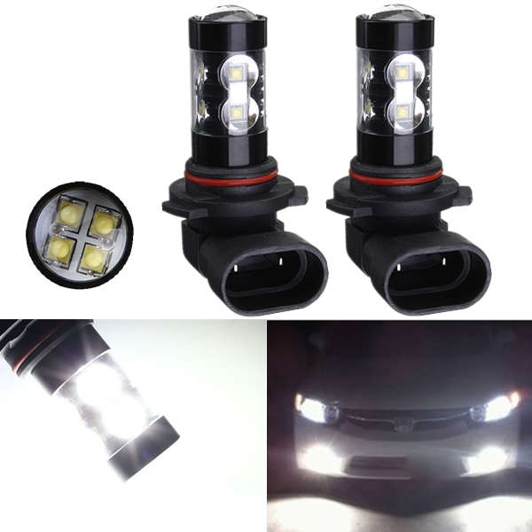 2 x 9006 HB4 Car LED White 6000K 6W Fog Light Driving Bulbs