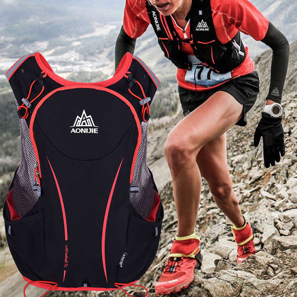 AONIJIE 5L Sports Running Vest Backpack Marathon Hydration Water Bag Pack Holder