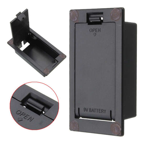 Flat Mount 9V Battery Case Box Cover Electric Guitar Bass Part Black