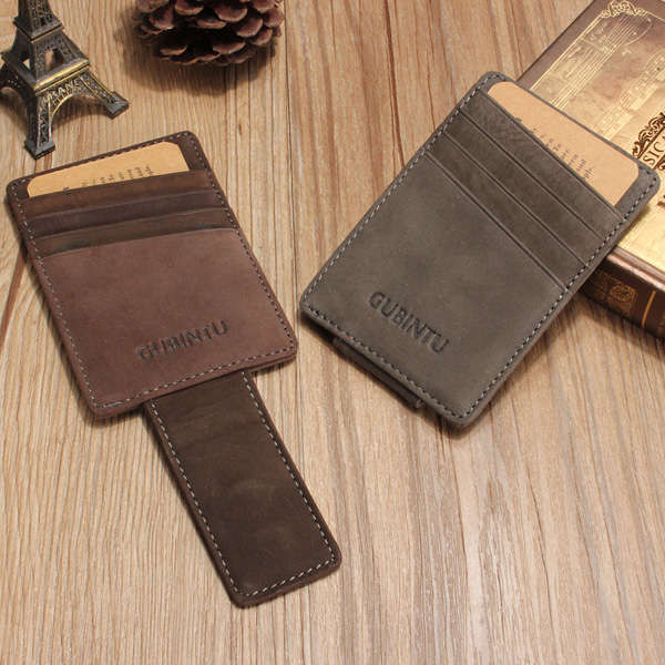 Men Genuine Leather Credit Card Case Money ID Pocket Holder