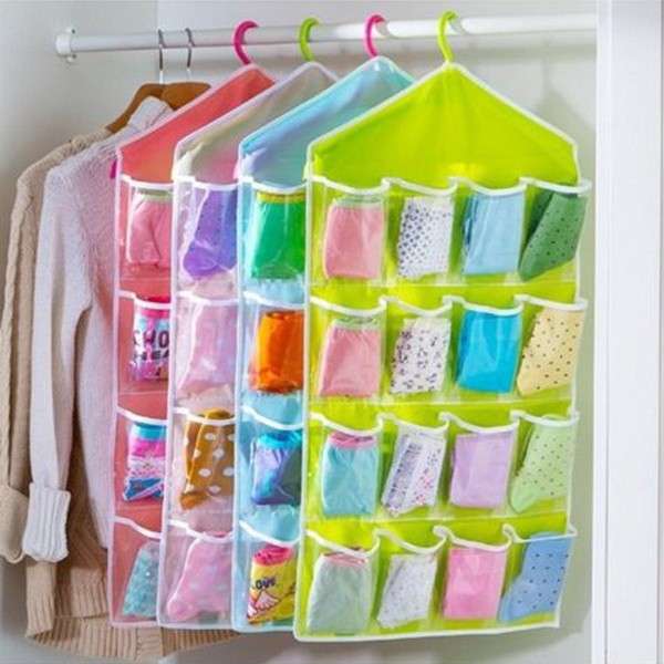 16Pockets Oxford Hanging Organizer Wardrobe Closet Shoe Storage Bag Holder Rack