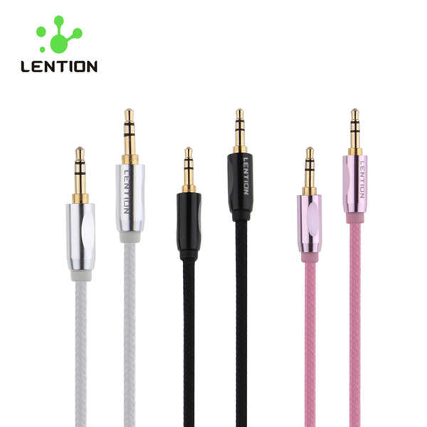 LENTION 3.5mm Braided Fabric Stereo Audio Aux Cable Male to Male For iPhone iPa