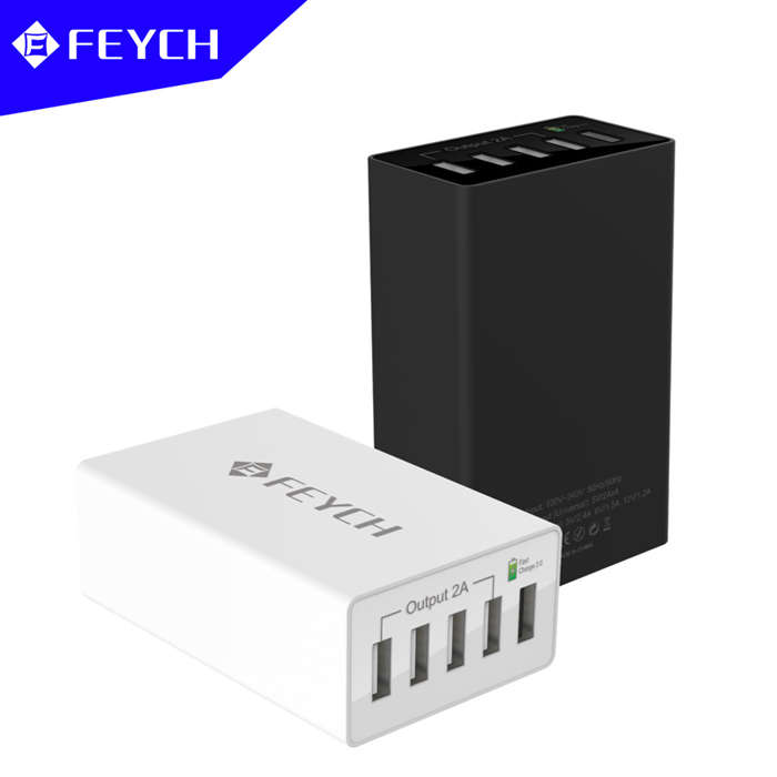FEYCH QC2.0 50W 10A 5 Ports Quick Charge USB EU Wall Charger For iPhone 6S Plus