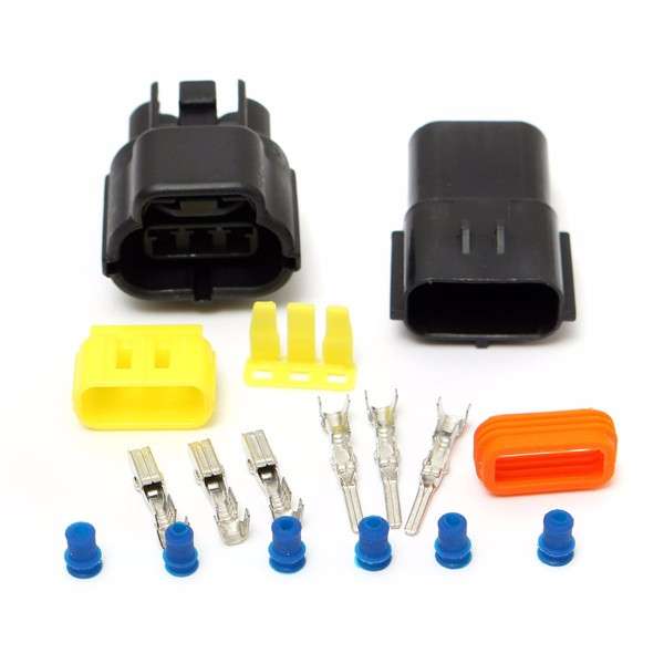 Car 3 Pin Water Resistance Waterproof Electrical Wire Cable Connector Plug Set