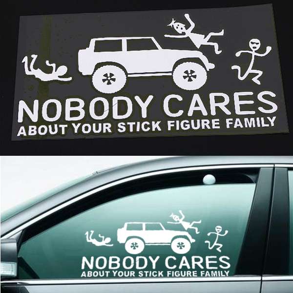Stick Figure Family Vinyl Sticker Car Windows Funny Decal Decor