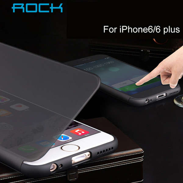 Rock Full-screen Smart Transparent View Window Case Flip Cover For iPhone 6 Plu