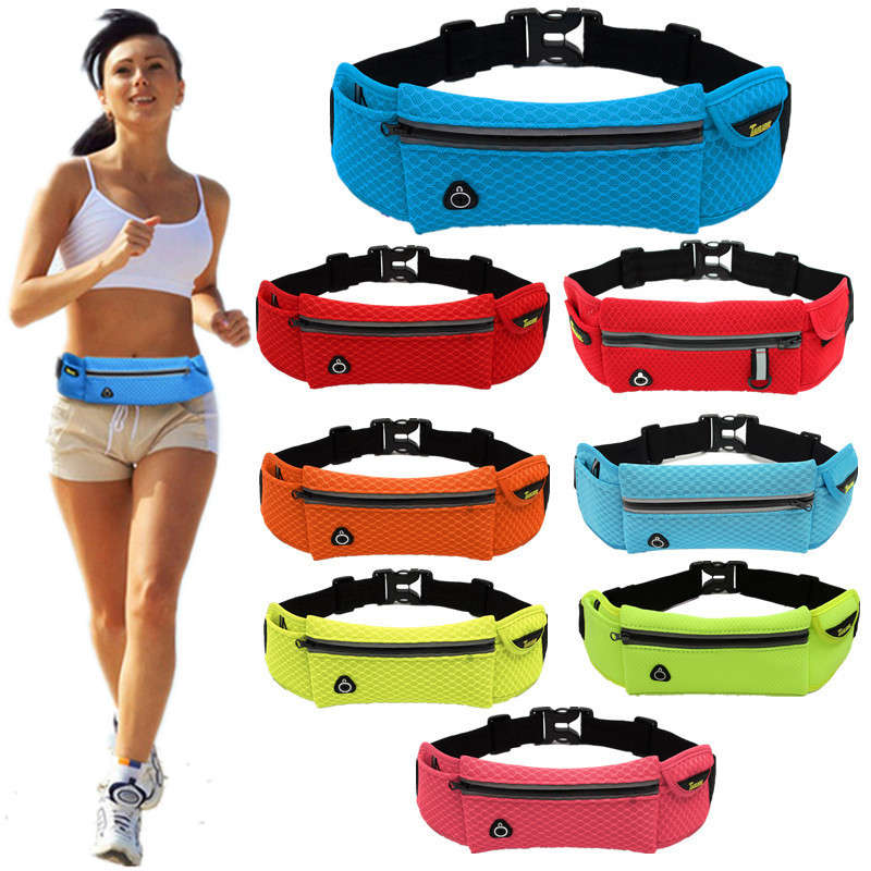 Sports Hiking Running Jogging Cycling Waist Belt Bag Pocket Mesh Pack Pouch For