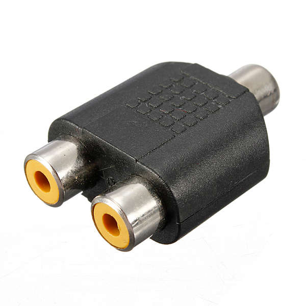 1 RCA Female to 2 RCA Female AV Audio Video Adapter