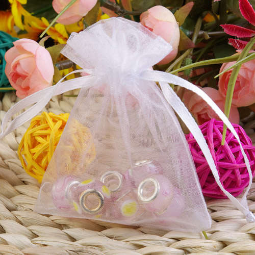 100pcs White Organza Pouch Mini Gift Bags Cases Set