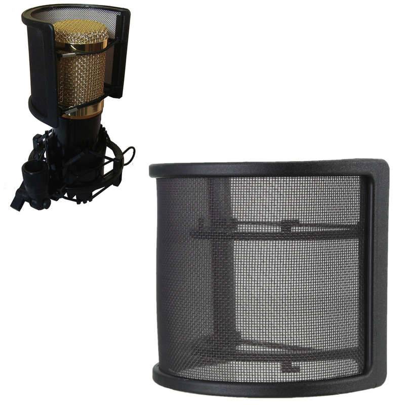 Dual Layer Recording Studio Muisc Microphone Mic Windscreen Pop Filter Mask Shi