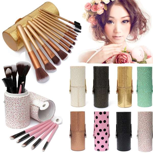 8 Colors Cosmetic Makeup Powder Brush Brushes Storage Case Box