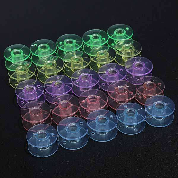 25 Pcs Plastic Sewing Machine Bobbins Spools Brother Babylock Singer