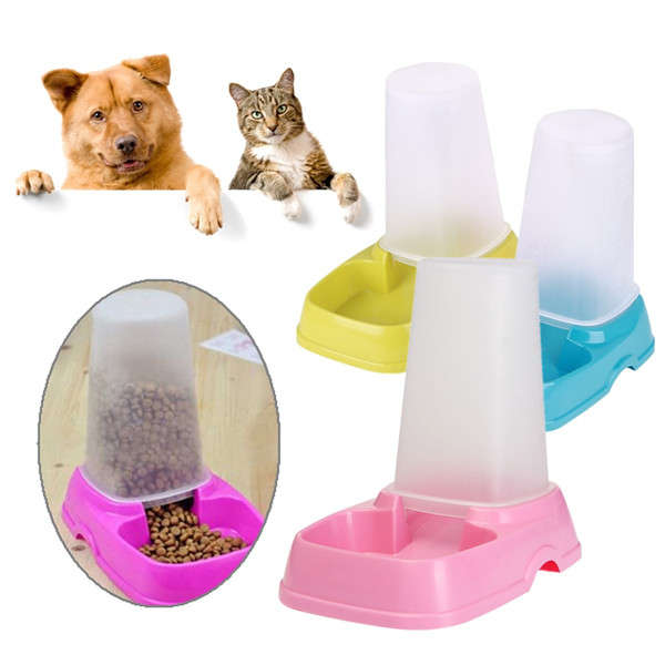 Pet Cat Dog Automatic Food Water Feeder Dispenser Dual Purpose Pet Bowl